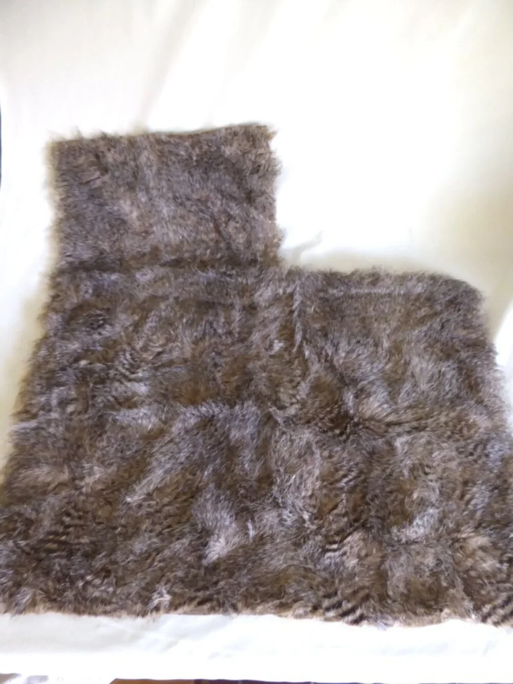 NEW 34” x 24” + 18” x 13” BROWN FAUX FUR FABRIC YARDAGE PLUSH PANEL SEWING CRAFT
